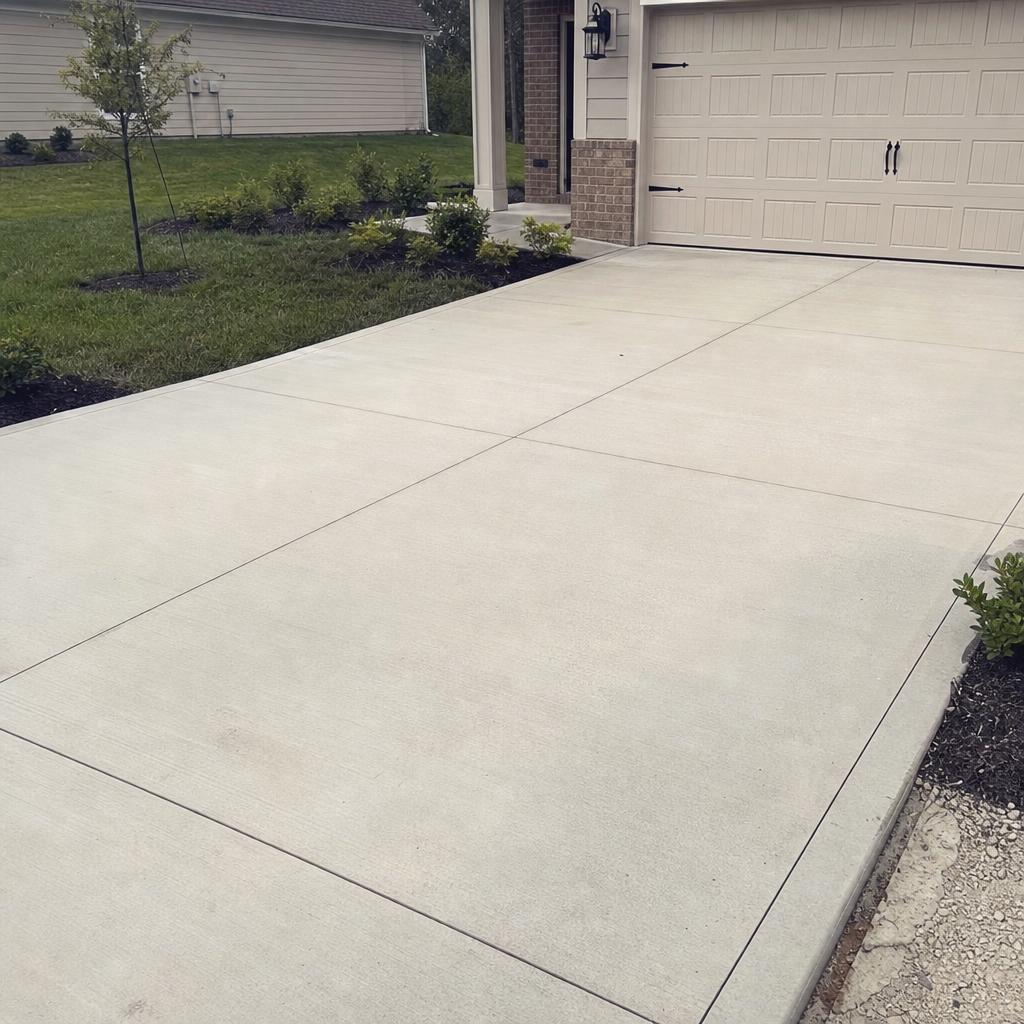 Newly poured residential concrete driveway in Alameda
